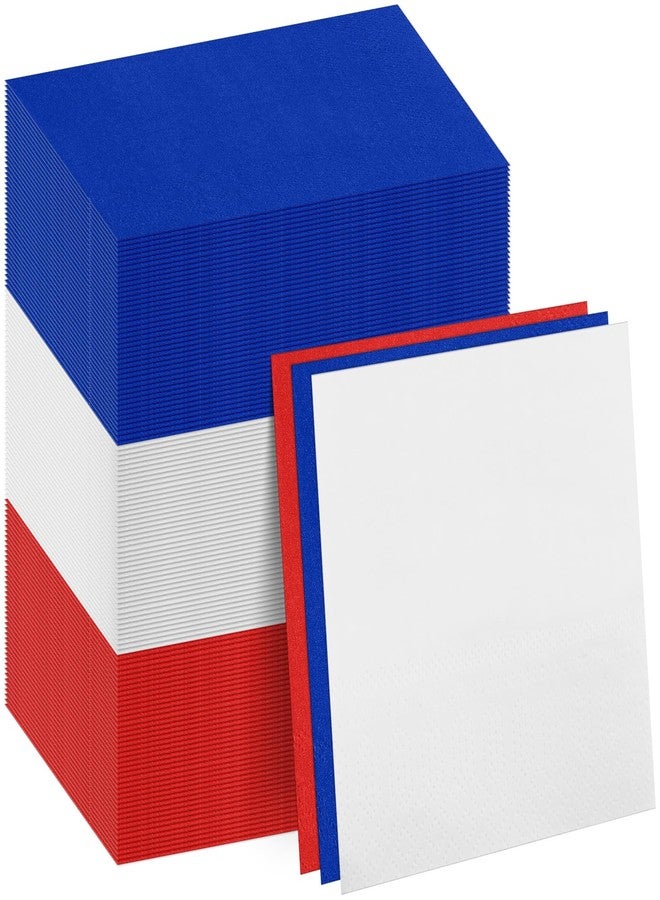 Weekgrat 120 Pcs Patriotic Napkins Red White and Blue Napkins 4th of July Disposable Napkins for Cocktail Veteran Independence Day Party Supplies Xmas Dinner Napkins Decorations - Image 1